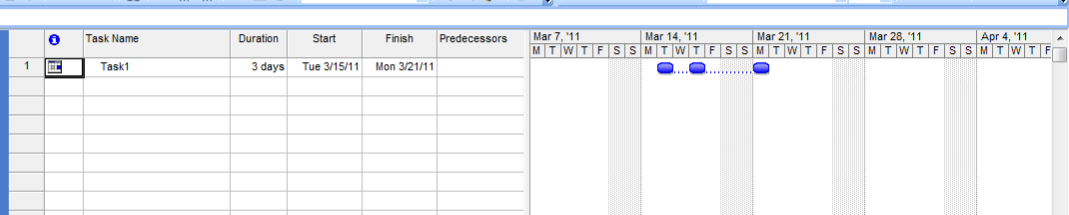 Tarea dividida en el proyecto Microsoft