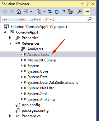 Installation des tâches Aspose pour C ++ via NuGet Étape trois