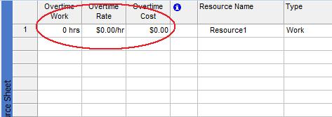 overtime resource values in Microsoft Project