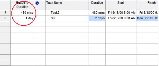 compare task baselines in Microsoft Project