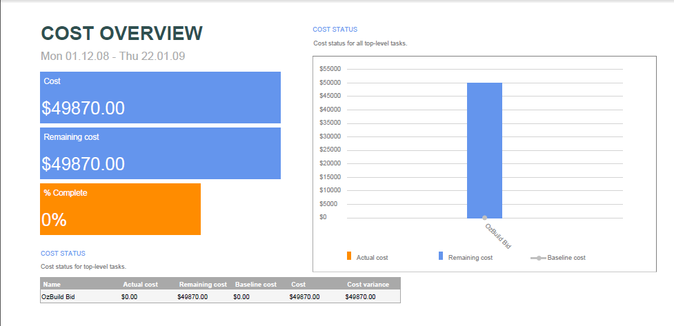 exported cost overview report example .NET