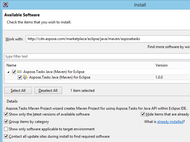 Aspose.Tasks для Java Maven Step One