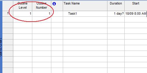 Проверка набросок свойств в Microsoft Project