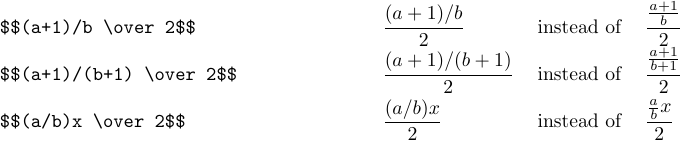 Fractions sous leurs formes barrées