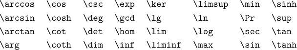 Función matemática y comandos de operador con nombre