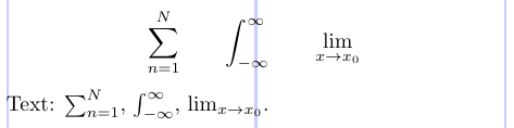 The default placement of the subscripts/superscripts in LaTeX