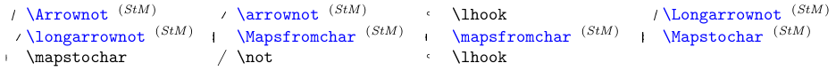 Symbols of class \mathrel (negation and arrow extensions))
